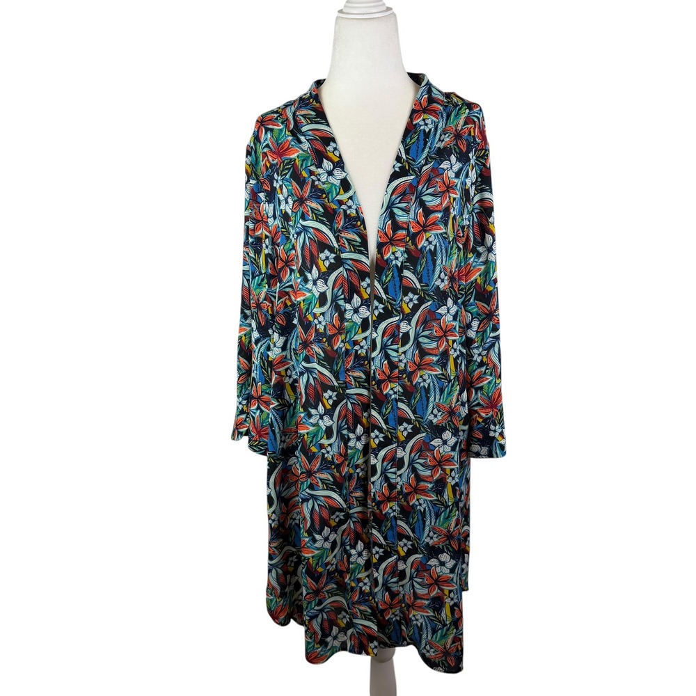 Apt 9‎ Tropical Floral Open Front Kimono Size L/XL Cardigan Multicolor Vacation